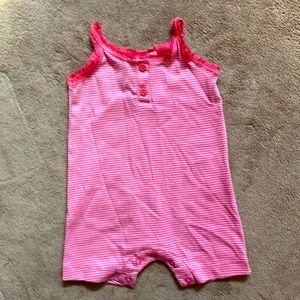 Pink striped Petit Bateau Romper for Baby